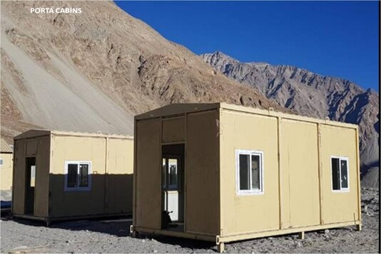 The cabins for Army personnel set up in Ladakh. (Via special arrangement)