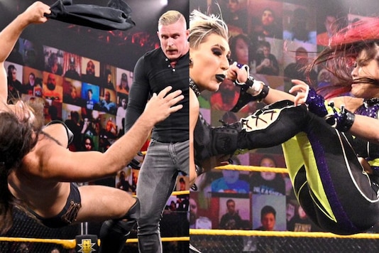 Dexter Lumis and Cameron Grimes, Io Shirai and Rhea Ripley (Photo Credit: WWE) Dexter Lumis and Cameron Grimes, Io Shirai and Rhea Ripley (Photo Credit: WWE)