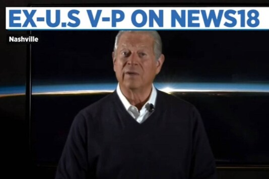 Former US vice-president and founder of the Climate Change Project Al Gore speaks at the Jal Pratigya event organized virtually as part of News18’s Mission Paani campaign. (News18 Network)