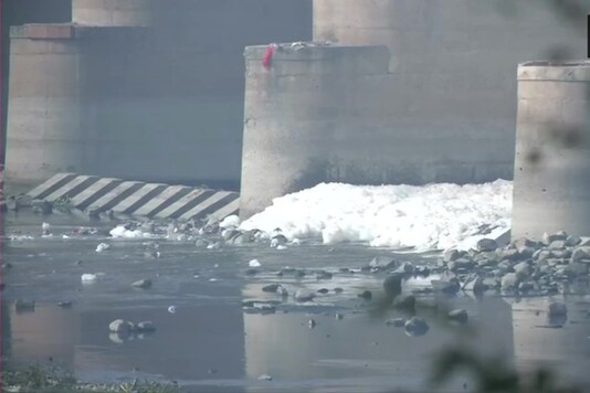 Yamuna river as seen from Kalindi Kunj.