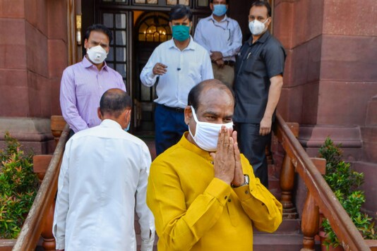 File photo of Lok Sabha Speaker Om Birla at Parliament House. (PTI)