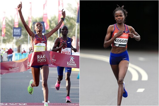 Brigid Kosgei (R) and Ababel Yeshaneh (L) set to clash at Delhi Half Marathon (Photo Credit: World Athletics Twitter)