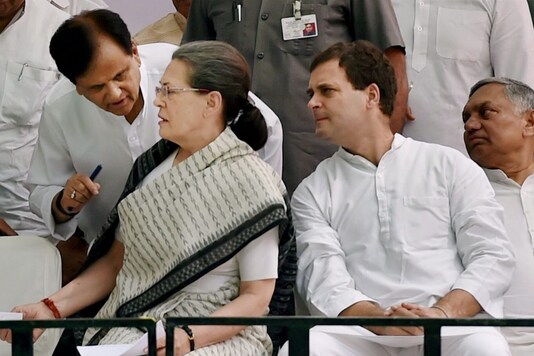 Ahmed Patel with Sonia Gandhi and Rahul Gandhi (PTI)