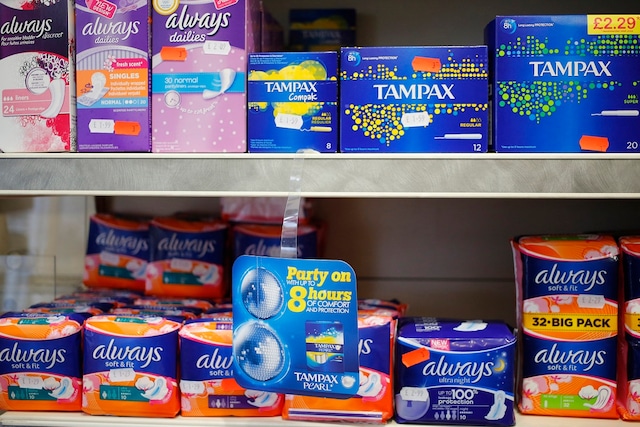 Feminine hygiene products are seen in a pharmacy. (Image for representation/REUTERS)