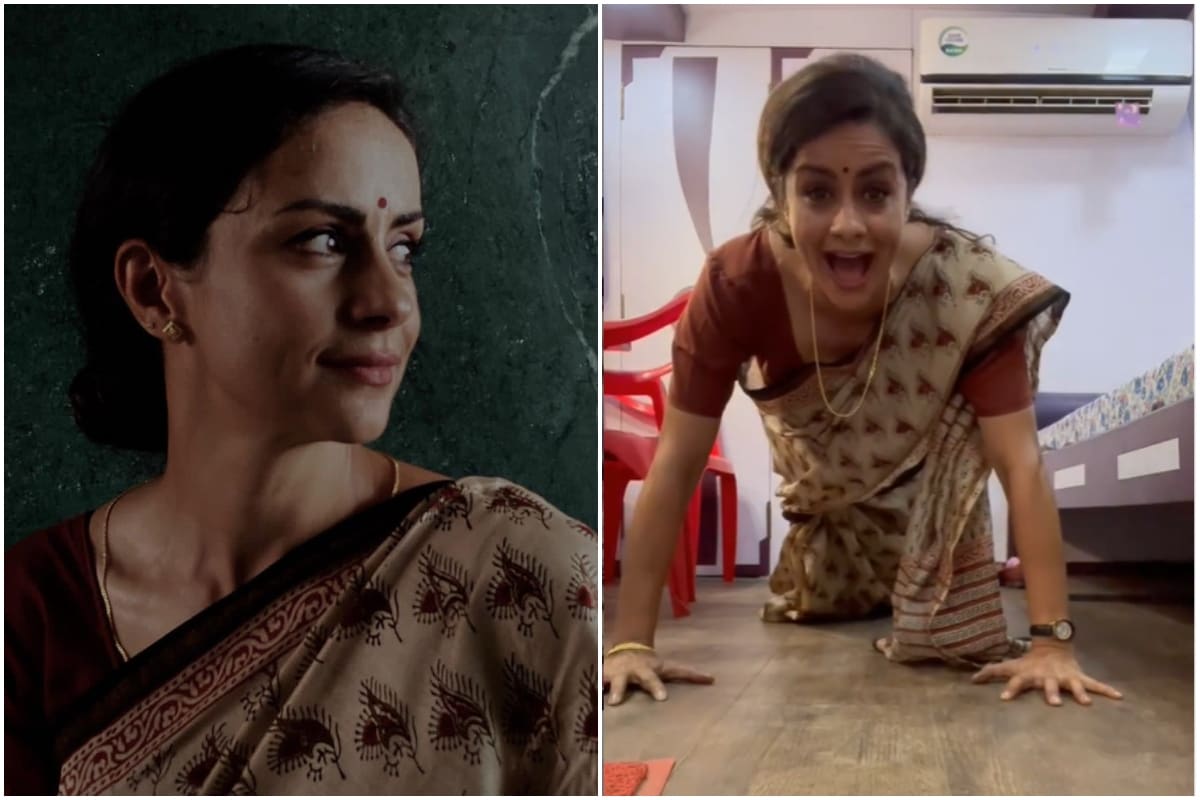 gul panag does push-ups in saree like a boss, fans call her 'wonder woman'
