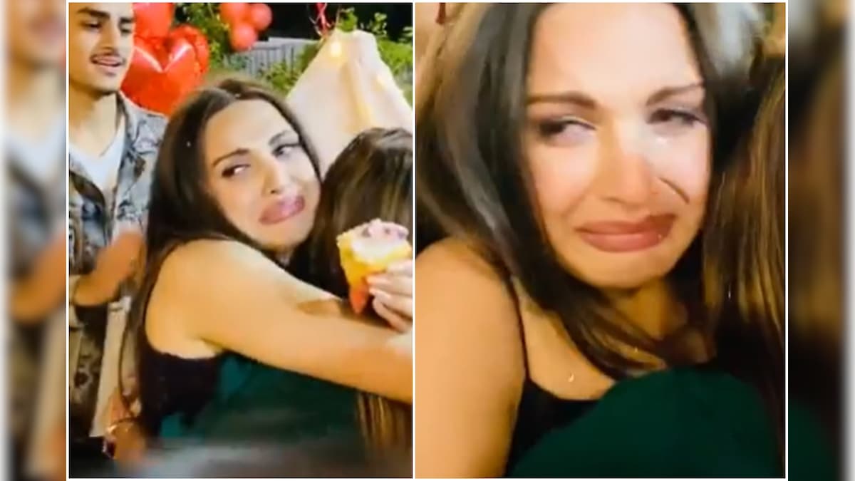 Tearful Himanshi Khurana Hugs Her Team and Friends as She Cuts Birthday Cake