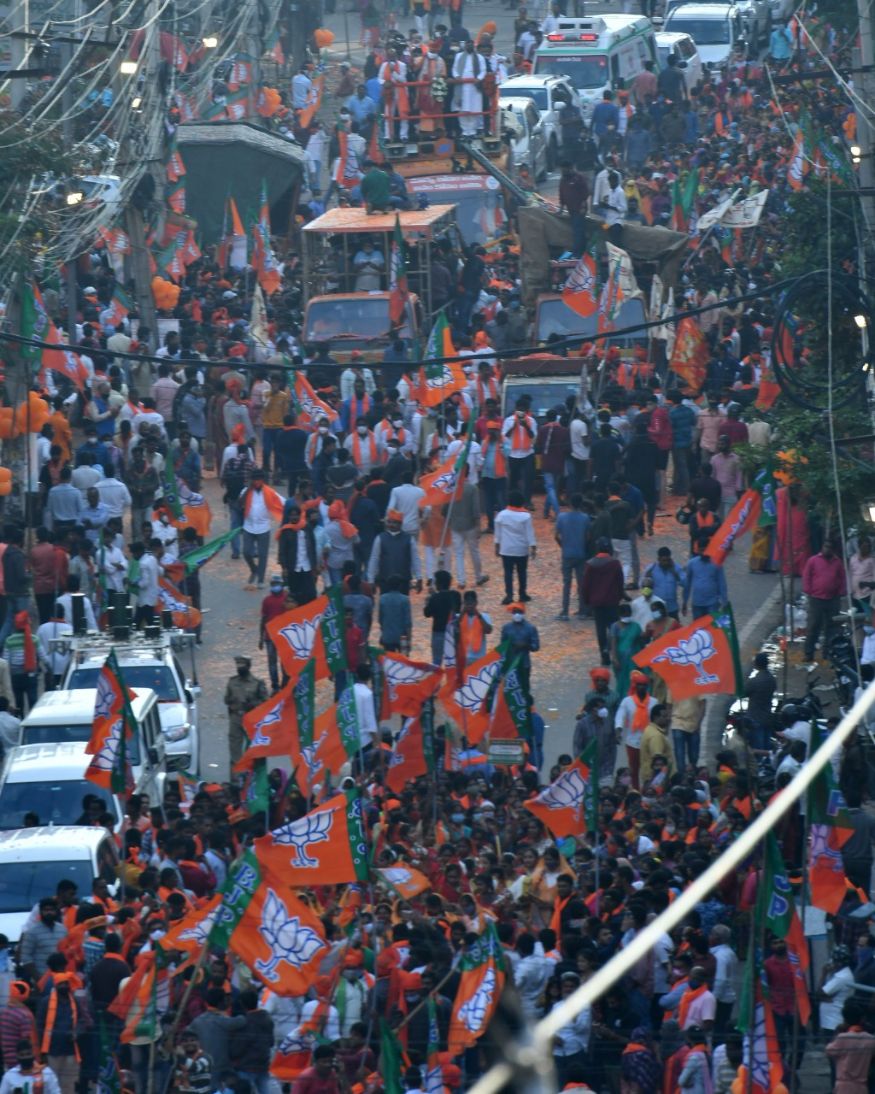 GHMC Polls: Yodi Adityanath Campaigns for BJP in Hyderabad - News18