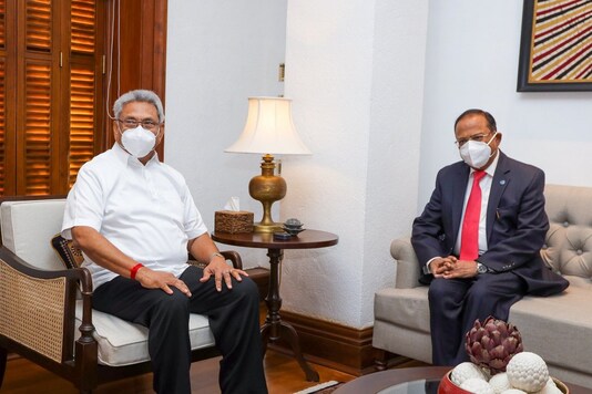 National Security Advisor Ajit Doval called on Sri Lankan President Gotabaya Rajapaksa. (Image: Twitter)