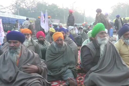Farmers stay put at Singhu border (Delhi-Haryana border) as their protest against the Central Government's Farm laws continues. (ANI)