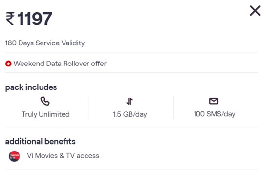 Vodafone Idea Rs 1 197 Prepaid Plan With 180 Days Validity Now Available To More Users Check Benefits Vodafone per offrirti una migliore esperienza su questo sito utilizza cookie tecnici, analitici e di profilazione propri e di terze parti.