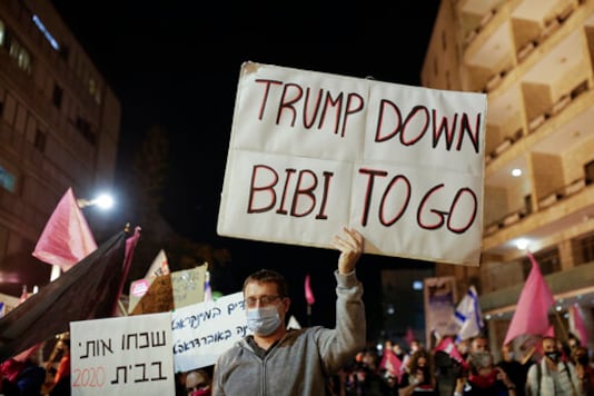 Israelis Protesting Netanyahu Welcome US Election Results Israelis Protesting Netanyahu Welcome US Election Results