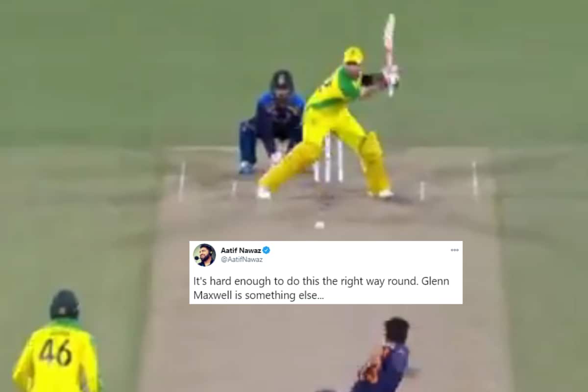 Glenn Maxwell's Ridiculous Reverse-sweep Six Against India Leaves Twitter Speechless