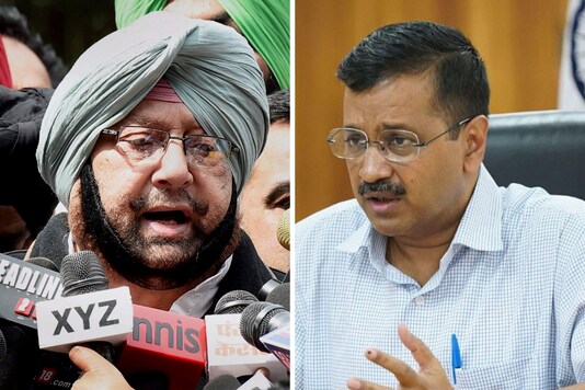 File photos of Punjab CM Amarinder Singh and Delhi CM Arvind Kejriwal. (PTI photos)