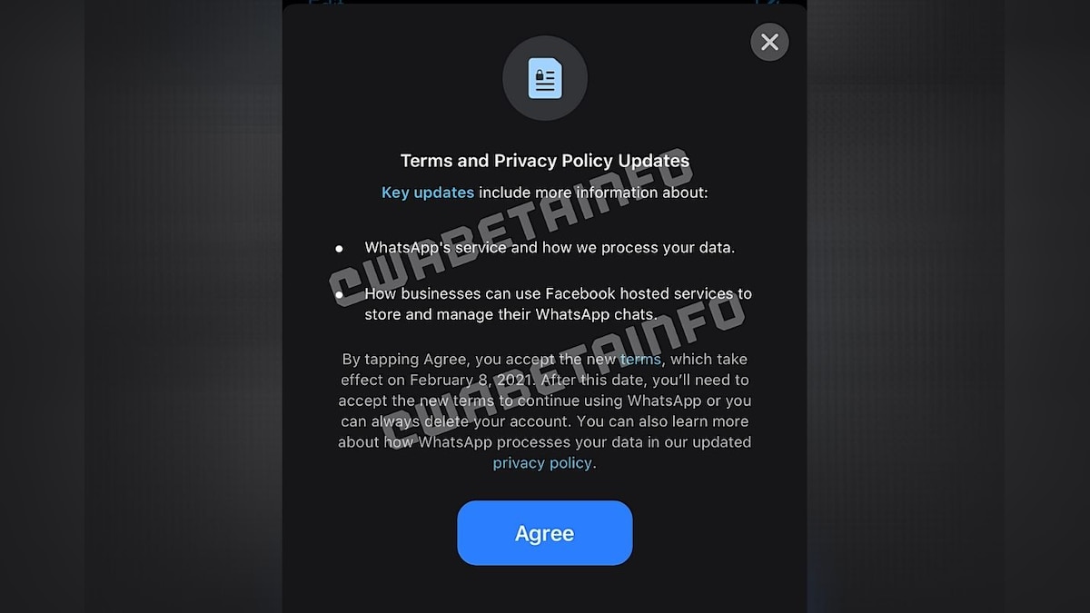WhatsApp to Add In-app Banner for Official Notifications, to Update Terms of Service in 2021