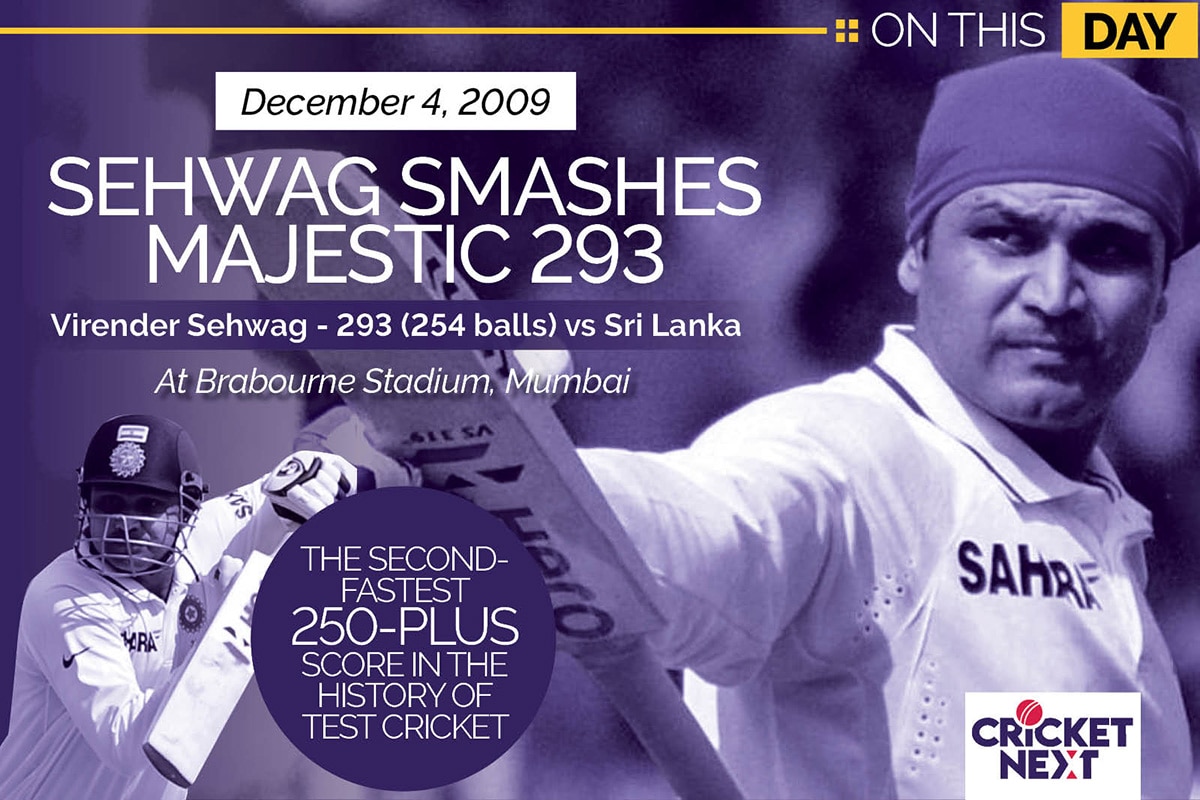 On This Day-December 4, 2009: Virender Sehwag Smashes Majestic 293