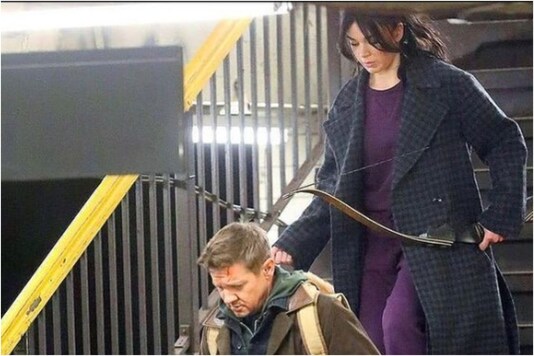 Jeremy Renner shoots for 'Hawkeye'