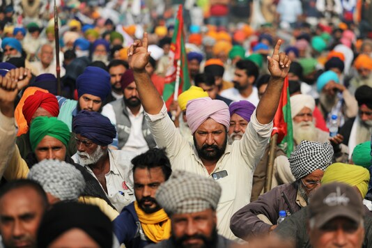 Farmers protest against the agriculture laws. (Reuters)