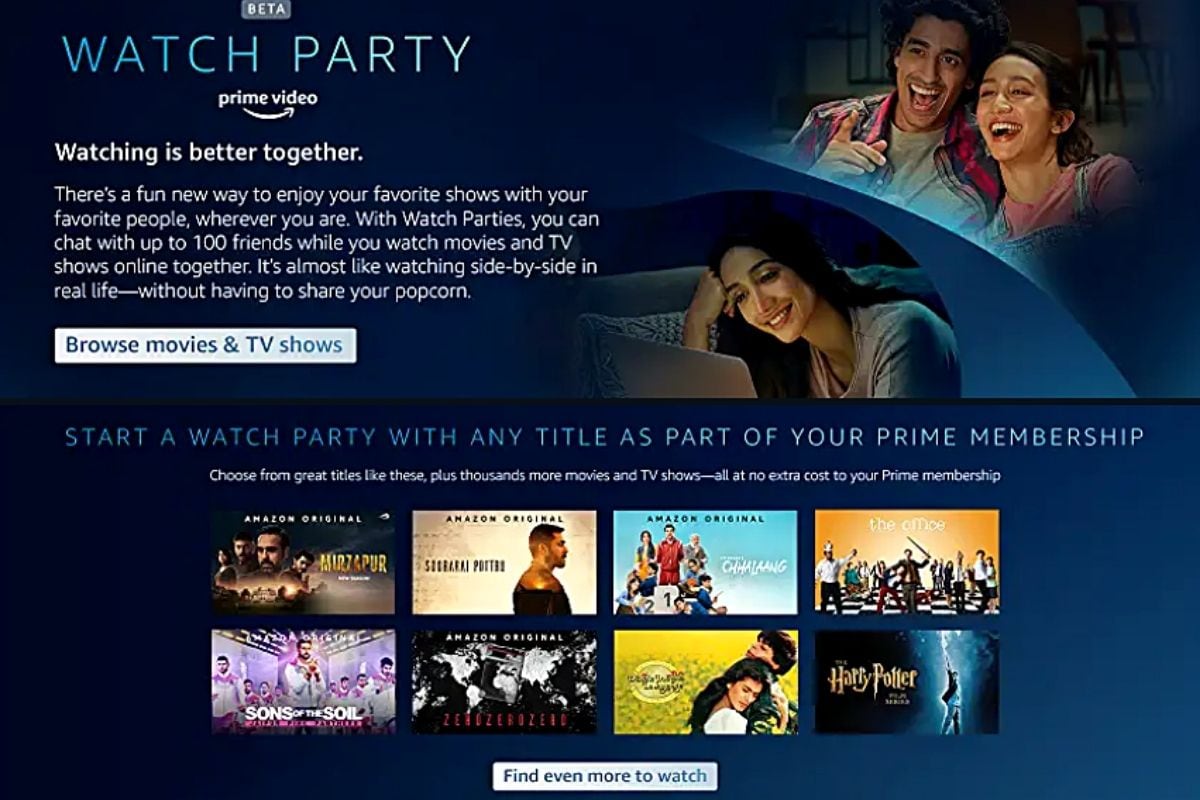 Amazon Prime Video Watch Party Feature For Group Streaming Now Available in India, How to Use it