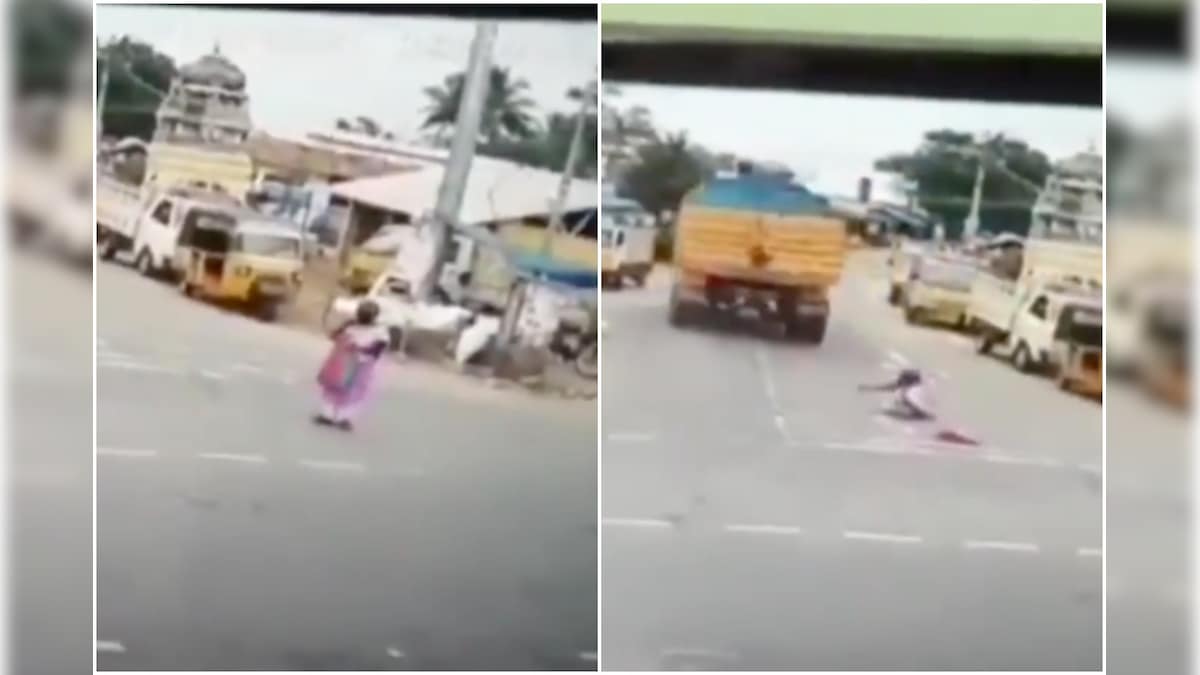 Viral CCTV Video Shows Elderly Woman Miraculously Get Back on Feet Right after Being Hit by Truck