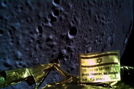 An image taken by Israel spacecraft, Beresheet, upon its landing on the moon, obtained by Reuters from Space IL on April 11, 2019. Courtesy Space IL/Handout via REUTERS