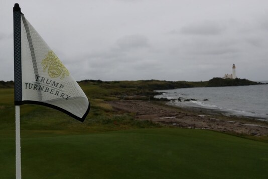 A view of the lighthouse on the Ailsa Championship Course at the Trump Turnberry Golf Resort in Turnberry, Scotland, Britain October 3, 2020. Picture taken October 3, 2020. REUTERS/Russell Cheyne
