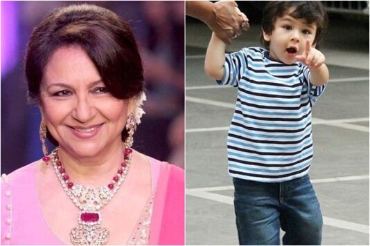 Sharmila Tagore (L), Taimur Ali Khan
