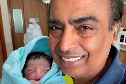 Mukesh Ambani S First Photo With Grandson Goes Viral As Akash And Shloka Welcome New Member