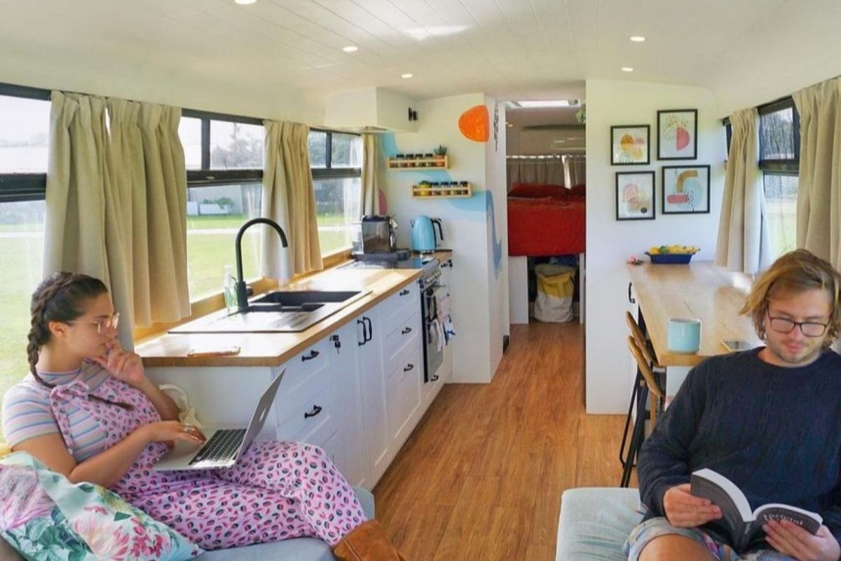 This Australian Couple Renovated a School Bus Into Mobile Dream Home to Travel Anywhere, Anytime - Vimarsana News