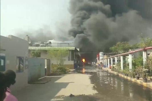 Fire breaks out at Hyderabad factory. (ANI)