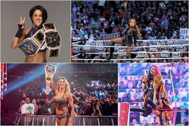 Top 100 women wrestlers of 2020 (Photo Credit: Bayley, Becky Lynch, Asuka, Charlotte Flair Twitter)