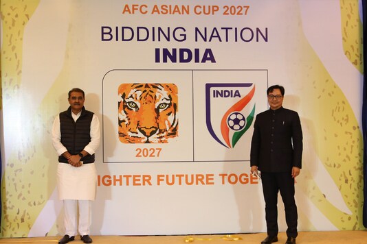 AIFF president Praful Patel and Sports Minister Kiren Rijiju (Photo Credit: AIFF)