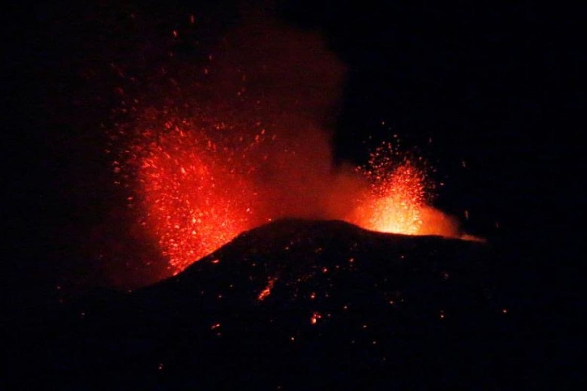 In Photos Italy's Mount Etna Erupts in Sicily, Spews Lava Almost 500