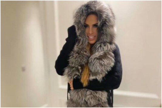 Model Katie Price is facing flak for sporting a real fur coat | Image credit: Twitter