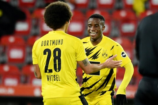 Youssoufa Moukoko scored his first Bundesliga goal aged 16 years and 28 days. (Photo Credit: Reuters)
