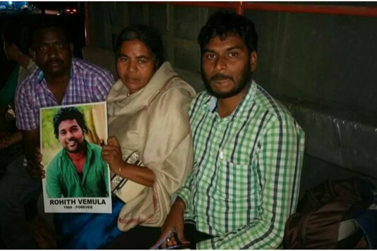 Raja Vemula with his mother, Radhika. Image Credits: Twitter.