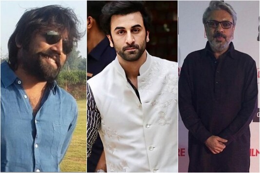L to R: Sandeep Reddy Vanga, Ranbir Kapoor, Sanjay Leela Bhansali