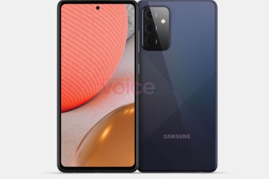 Samsung Galaxy A72 render. (Image: OnLeaks/ Voice)