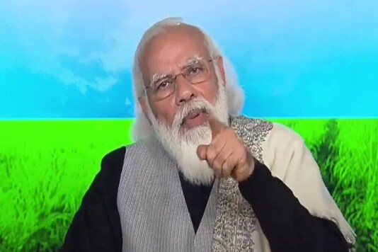 PM Narendra Modi interacts with farmers through virtual conferencing on Friday.