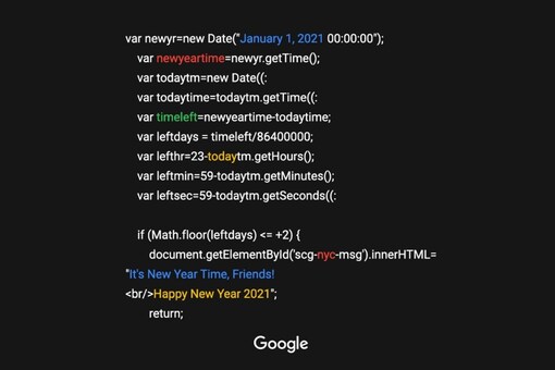 Google's coded puzzle for New Year.