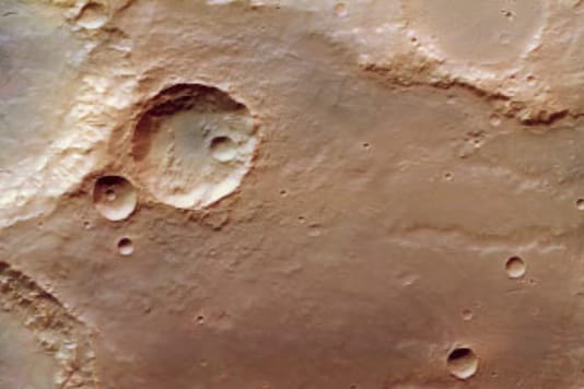 High Resolution Images Show Chaotic Terrain on Mars' Surface Near Valles Marineris