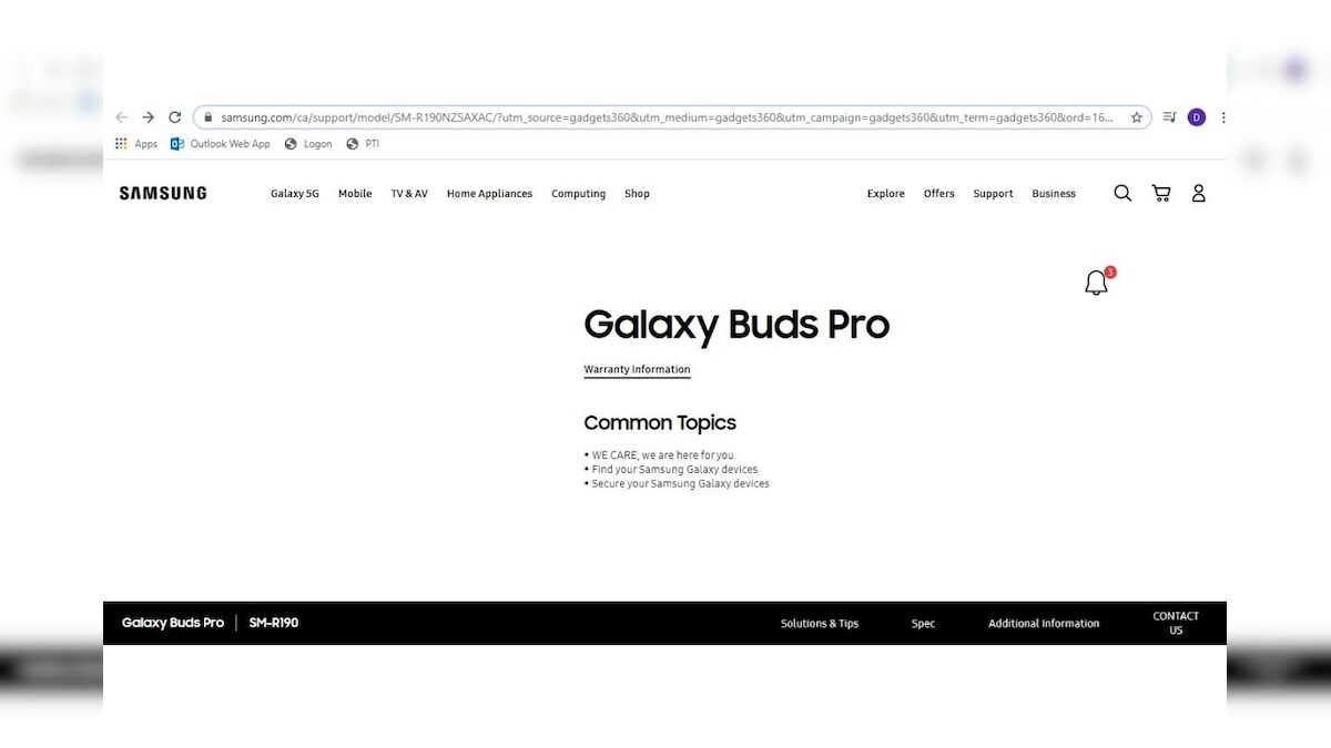 Samsung Galaxy Buds Pro Support Page Made Live on Company Website: Here's What to Expect