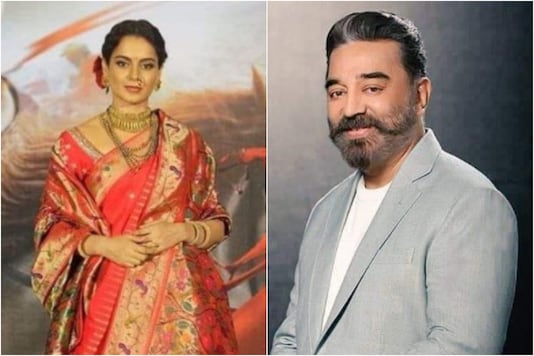Kangana Ranaut (L), Kamal Haasan
