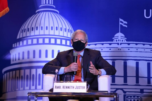 US Ambassador to India Kenneth Juster interacts after his farewell policy address on the US-India partnership, in New Delhi on January 5, 2021. (PTI Photo/Vijay Verma)
