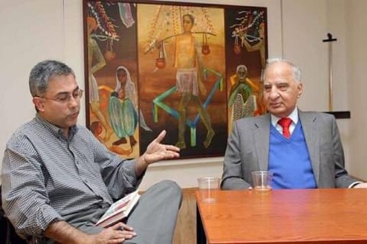 Celebrated writed Ved Mehta (on right). Photo credits: Twitter
