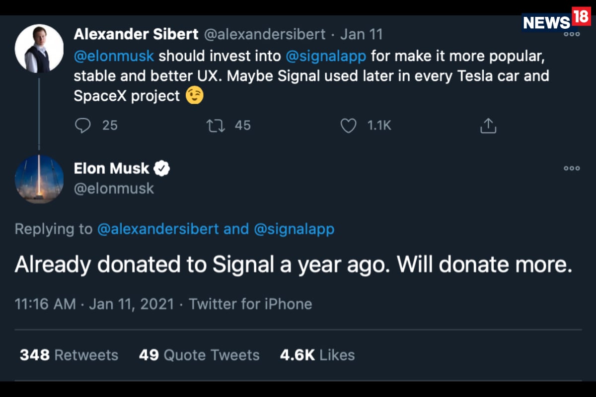 elon musk tweet signal messenger