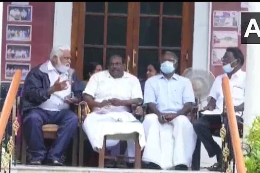 Puducherry Social Welfare Minister M Kandasamy continues indefinite sit-in protest for day 3 in Legislative Assembly, demanding immediate demanding the Centre to call back Lieutenant Governor Kiran Bedi. (ANI)
