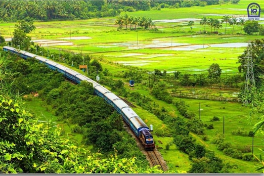 Train at the scenic Harwada Railway Station .
(Credit: Ministry of Railways/ Twitter) Train at the scenic Harwada Railway Station .
(Credit: Ministry of Railways/ Twitter)