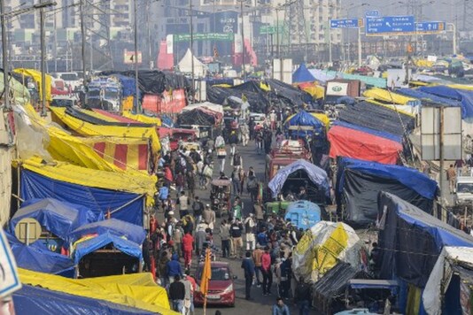 Farmers have been protesting at the Delhi-Ghaziabad border since November 26. (AFP)