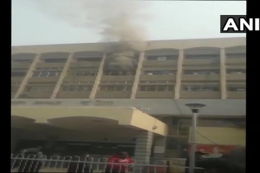 The fire broke out in a room used by the nursing staff in the OPD block situated on the fourth floor of the hospital. 