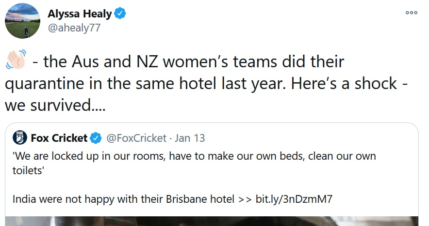 India vs Australia: Alyssa Healy Takes Dig at Indian Team for Complaining About Strict Quarantine; Fans Call Her Out